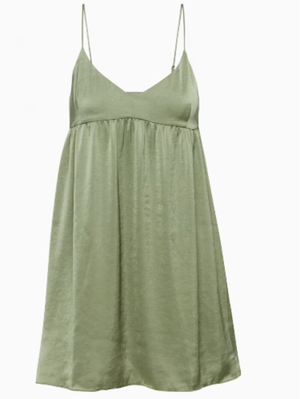 Aritzia Wilfred Olive Green Lover Satin Mini Dress